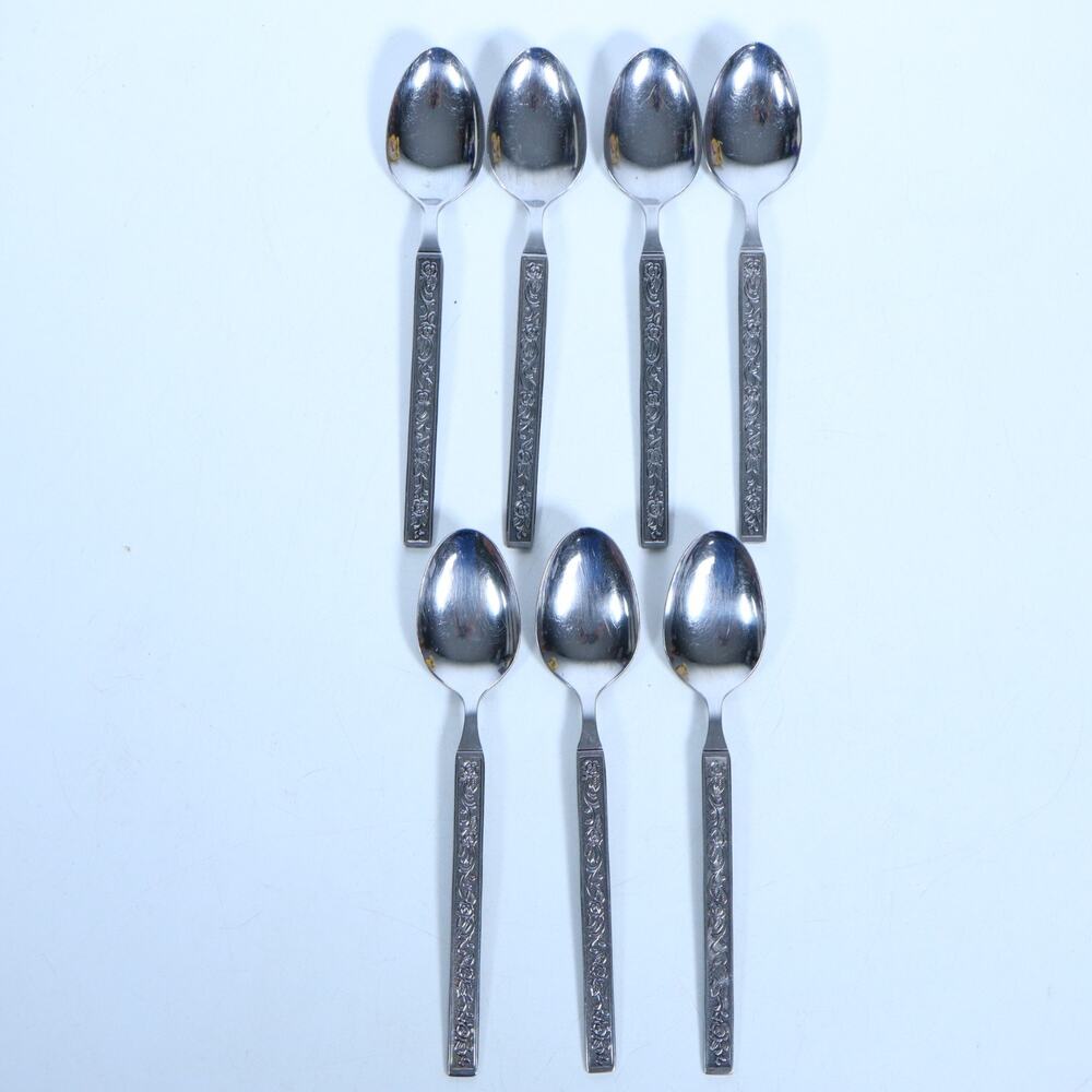 Costellano National Stainless Korea Floral Tablespoons 7 Silverware Flatware